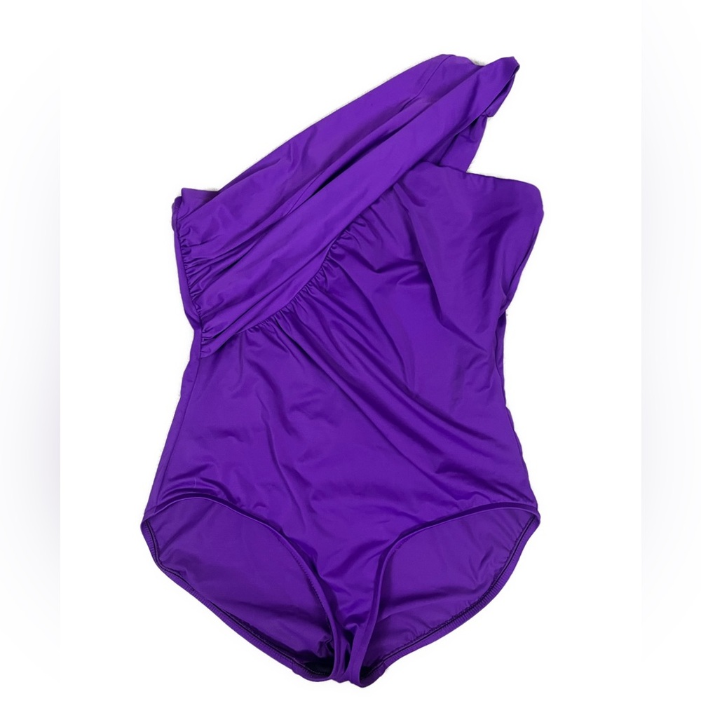 Magicsuit Women's Goddess One Shoulder Underwire Purple One Piece Swimsuit- 12 - Picture 2 of 7